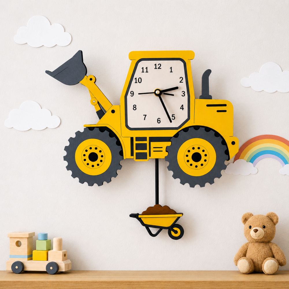 Moving JCB Wall Clock