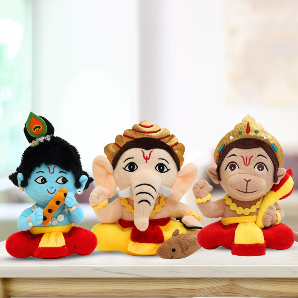 Bal Kirshna, Bal Ganesh, Bal Hanuman (3 in 1 combo) Mantra Chanting Toys