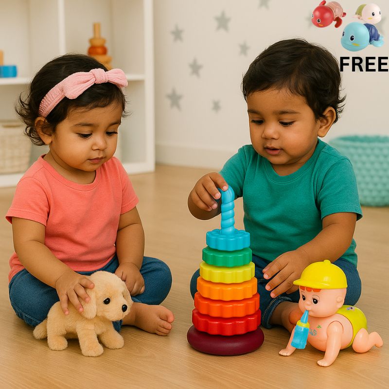 BUY 3 GET 1 FREE Combo: Color Nest Stacker + Puppy Toy + Little Mover [Swim Pet (FREE)]