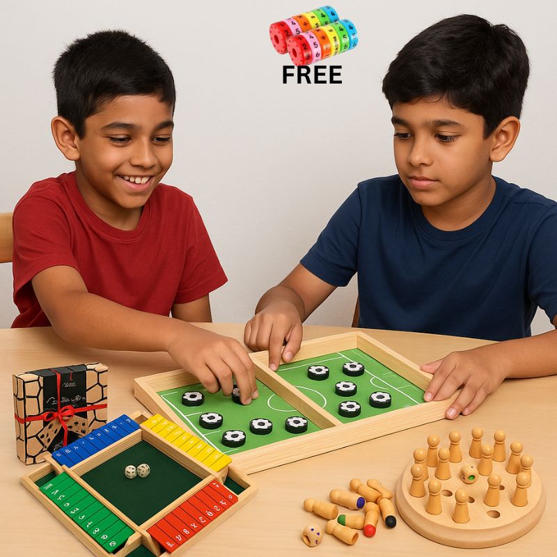BUY 3 GET 1 FREE Combo: Memory Chess+Fastest Finger+Shut the Box [Math Toy (FREE)]