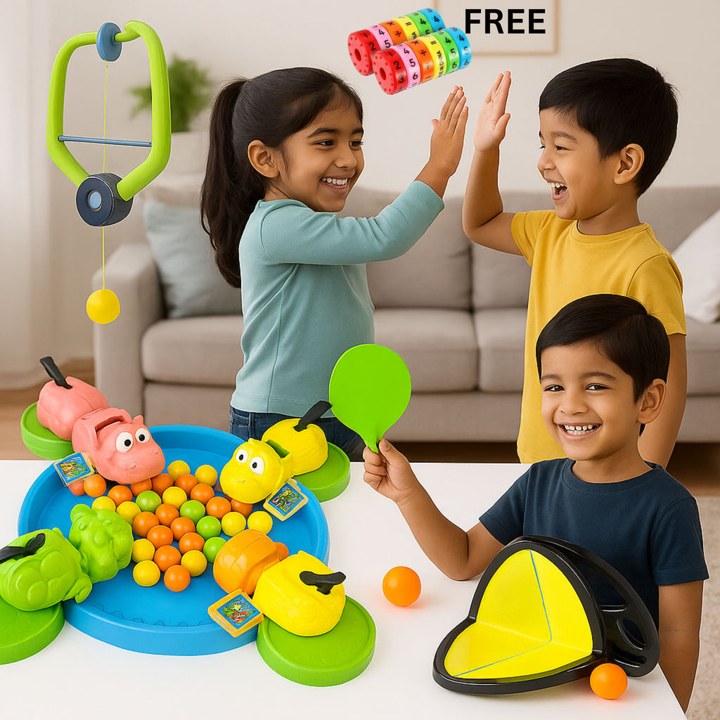 BUY 3 GET 1 FREE Combo: Hanging Indoor Table Tennis Trainer+Toss Catch Ball+Hunger Hunt [Math Toy (FREE)]