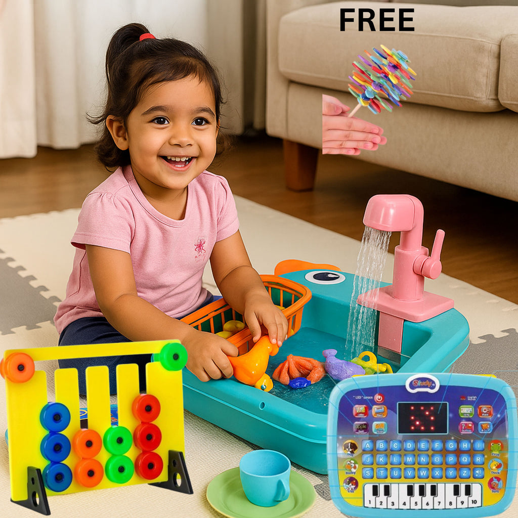 BUY 3 GET 1 FREE Combo: Kitchen Sink, Think Slide and Smart Play Keyboard [Candy Flower Toy (FREE)]