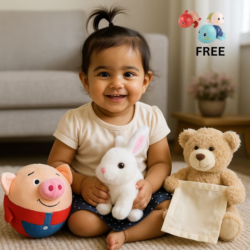 BUY 3 GET 1 FREE Combo: Cute Friend Bunny + Dancing & Singing Piglet + Playtime Bear (Rechargable)  [Swim pet (Free)]