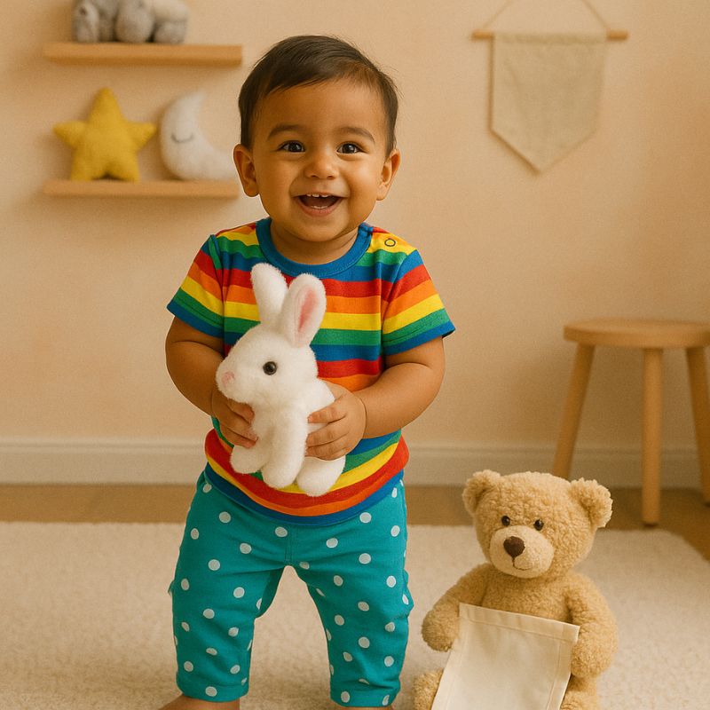 2 in 1 combo offer: Peek-a-boo bear and Bunny toy